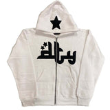 Star Letter Print Hoodies