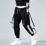 Joggers Men Ribbons Cargo Pants